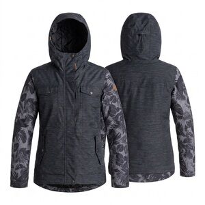 Roxy Charcoal Gray Hooded Snow/Ski Jacket